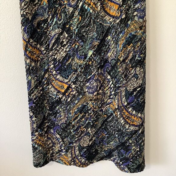 Choices Whimsigoth Boho Hippie Dark Paisley Ruffle Stretchy Midi Fairy Skirt PL - Picture 3 of 12